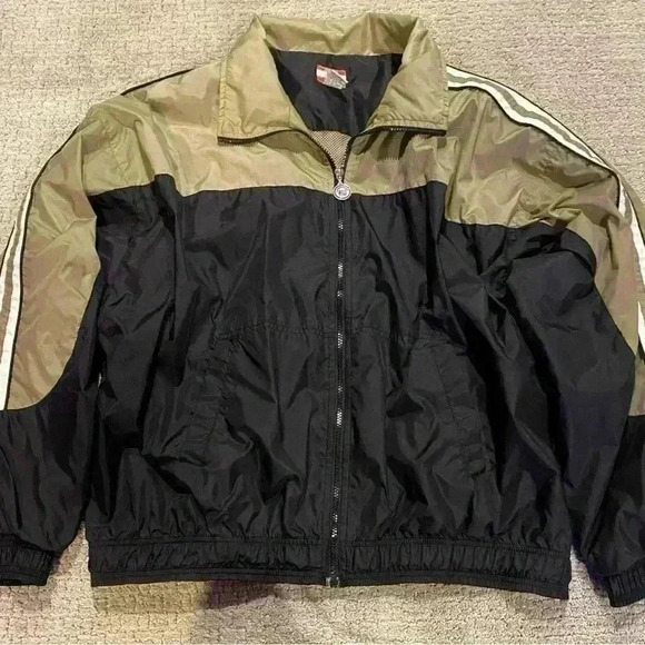 Athletic Works Other - Athletic Works Vintage Nylon Windbreaker Track Jacket size XL color beige